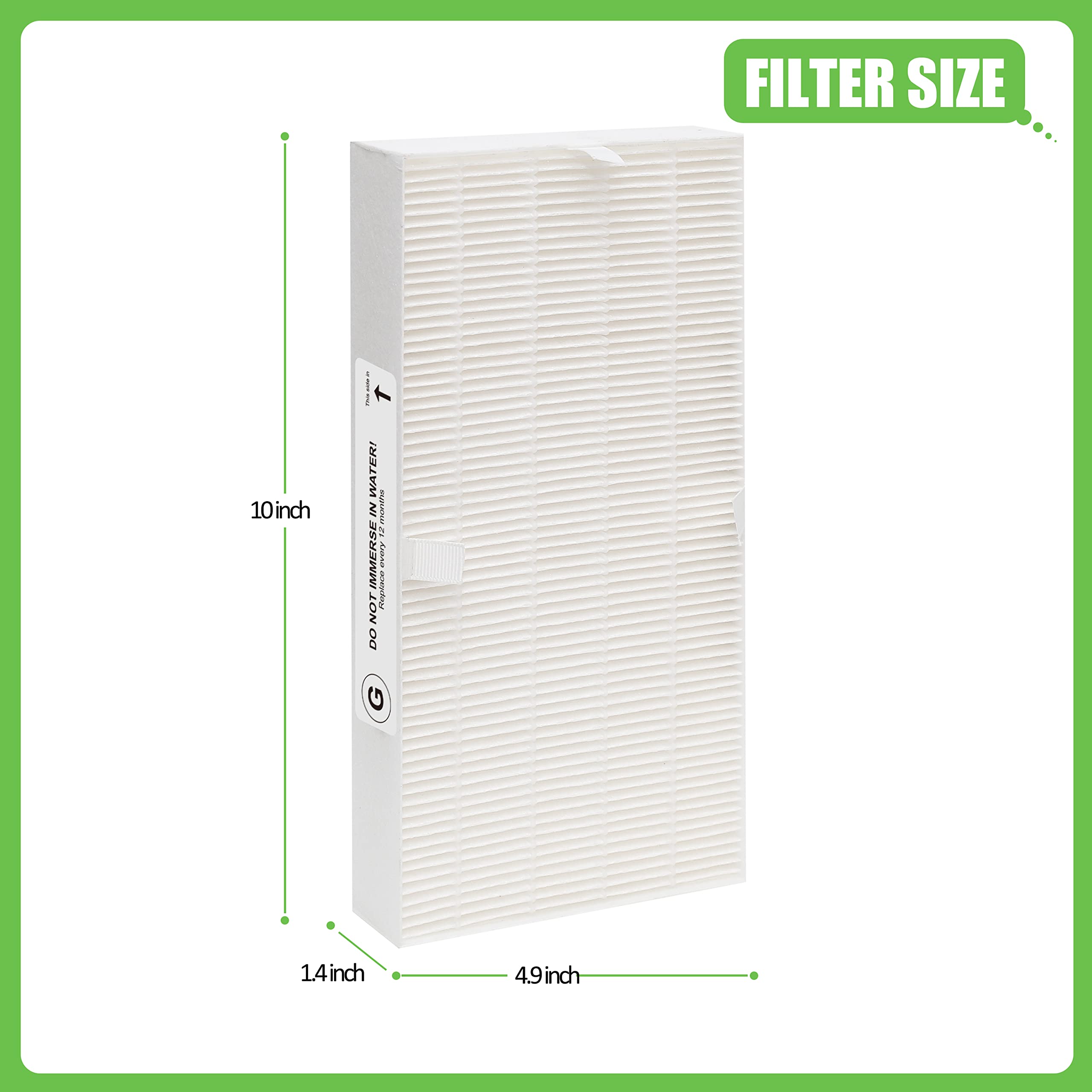 Hichoryer HRF-G Replacement Filter, Compatible with Honeywell HPA020B HPA020 & HPA030B HPA030 & HPA075/080 Series and HPA175/180 Series Air Purifier, Part Number HRF-G1/HRF-G2 4 Pack