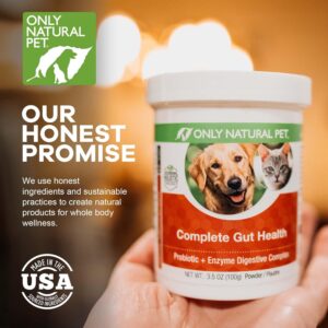 Only Natural Pet Complete Gut Health Complex - Probiotics & Digestive Enzyme Supplement for Dogs & Cats - Promotes Healthy Digestion, Immune System, Nutrient Absorption -3.5oz Powder (Pack of 2)