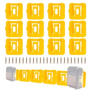 gipftyag 12 pack battery holder for dewalt 20v battery mounts dock holder fit for dcb200 dcb201 dcb202 dcb203 dcb204(w/24 screws, no battery)