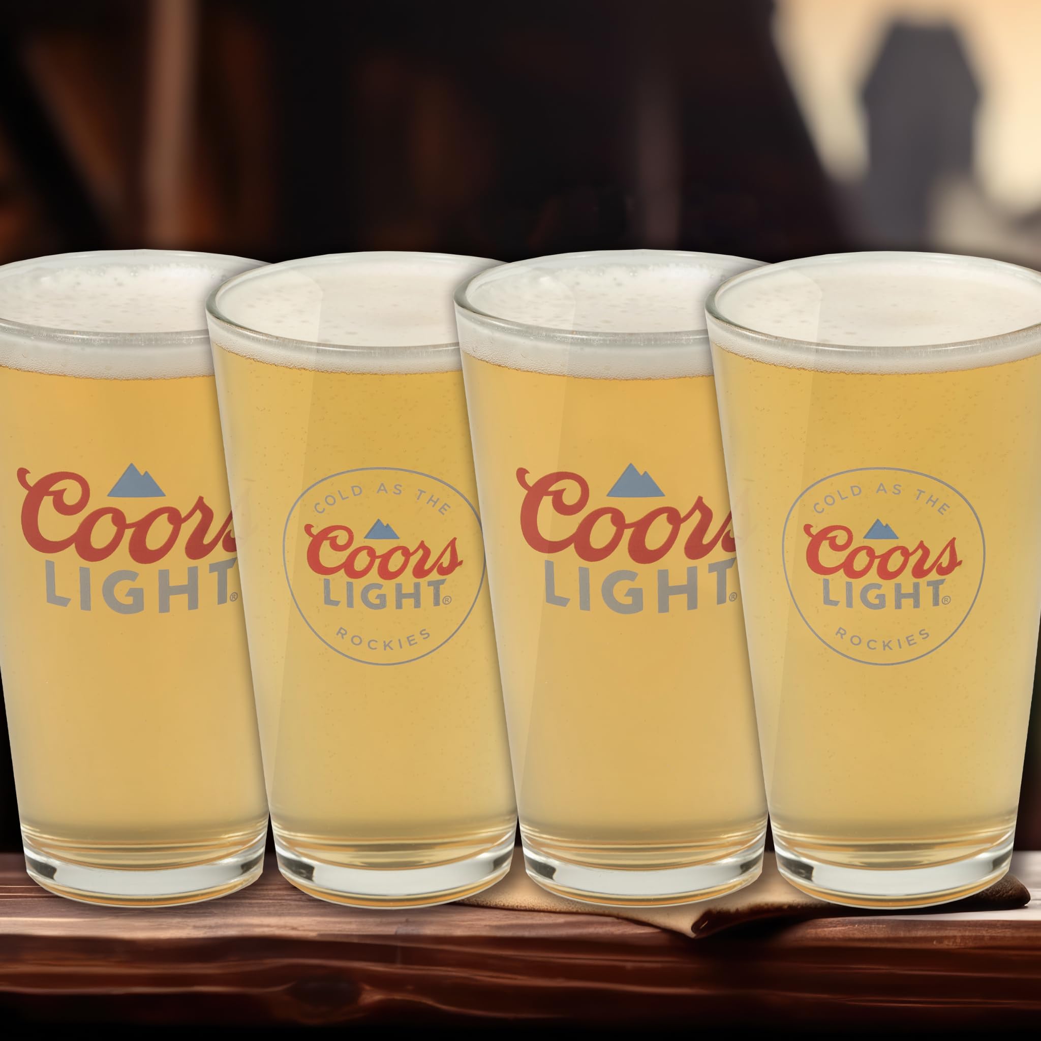 LORD'S ROCKS Coors Light 16oz Pint Glass - Set of 4 Authentically Licensed Compatible