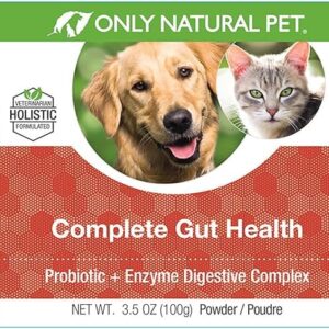 Only Natural Pet Complete Gut Health Complex - Probiotics & Digestive Enzyme Supplement for Dogs & Cats - Promotes Healthy Digestion, Immune System, Nutrient Absorption -3.5oz Powder (Pack of 2)