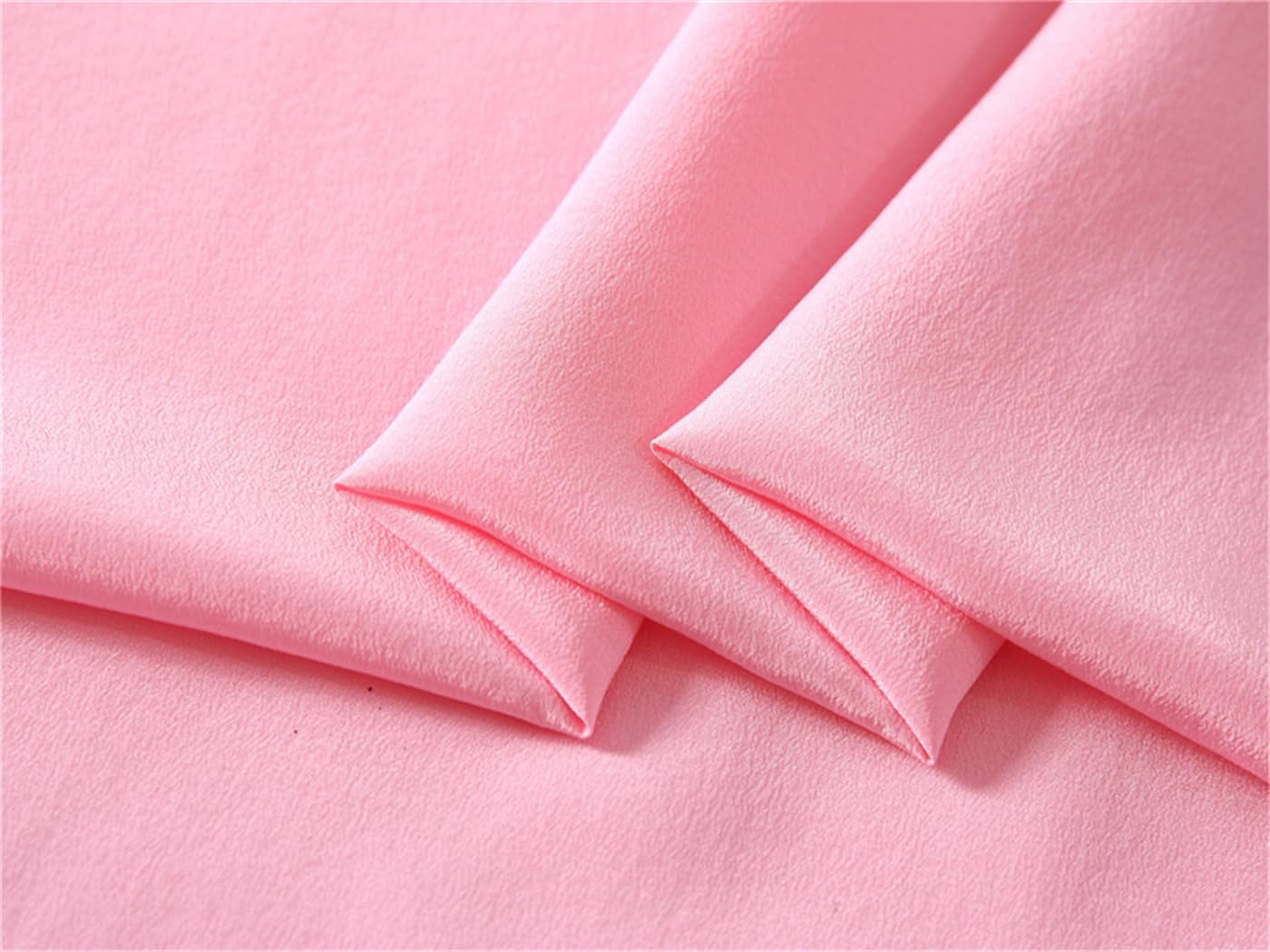 100 Pure Mulberry Silk Fabric 44'' Width 16m/m Crepe de Chine Silk by 1 Yard for Pajamas,Shirt or DIY Crafts(Pink)