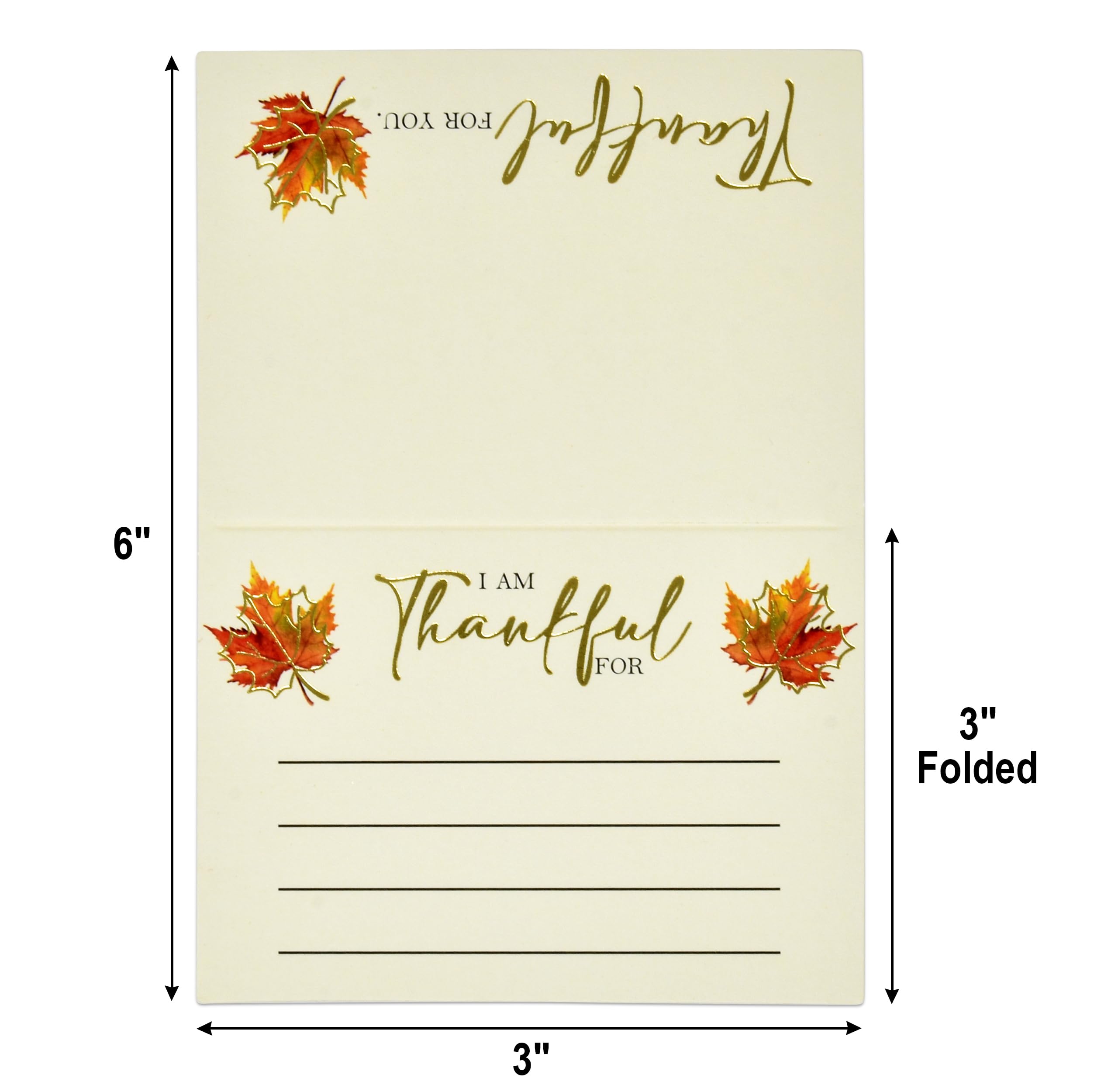 100 Pcs Thanksgiving Table Place Cards and Fill in Gratitude Cards Harvest I Am Thankful For Tent Card Autumn Name Cards Dinner Settings Fall Party