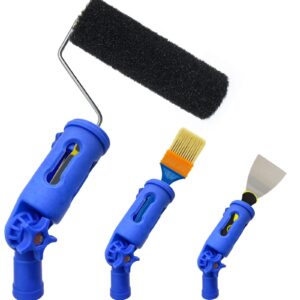 multi-angle paint brush extender, extension pole attachment holder for paint brush,roller, scraper, secure handle grip, rotating head, easily reach ceilings, walls, corner edges