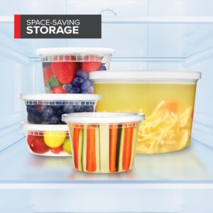 Stock Your Home 32oz Plastic Deli Containers with Lids (48 Pack), Disposable Plastic Food Storage Containers with Lids, Reusable Freezer Containers, To Go Soup Containers with Lids, Microwave Safe