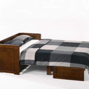 NIGHT & DAY Furniture Murphy Cube Cabinet Bed (Black Walnut, Queen)