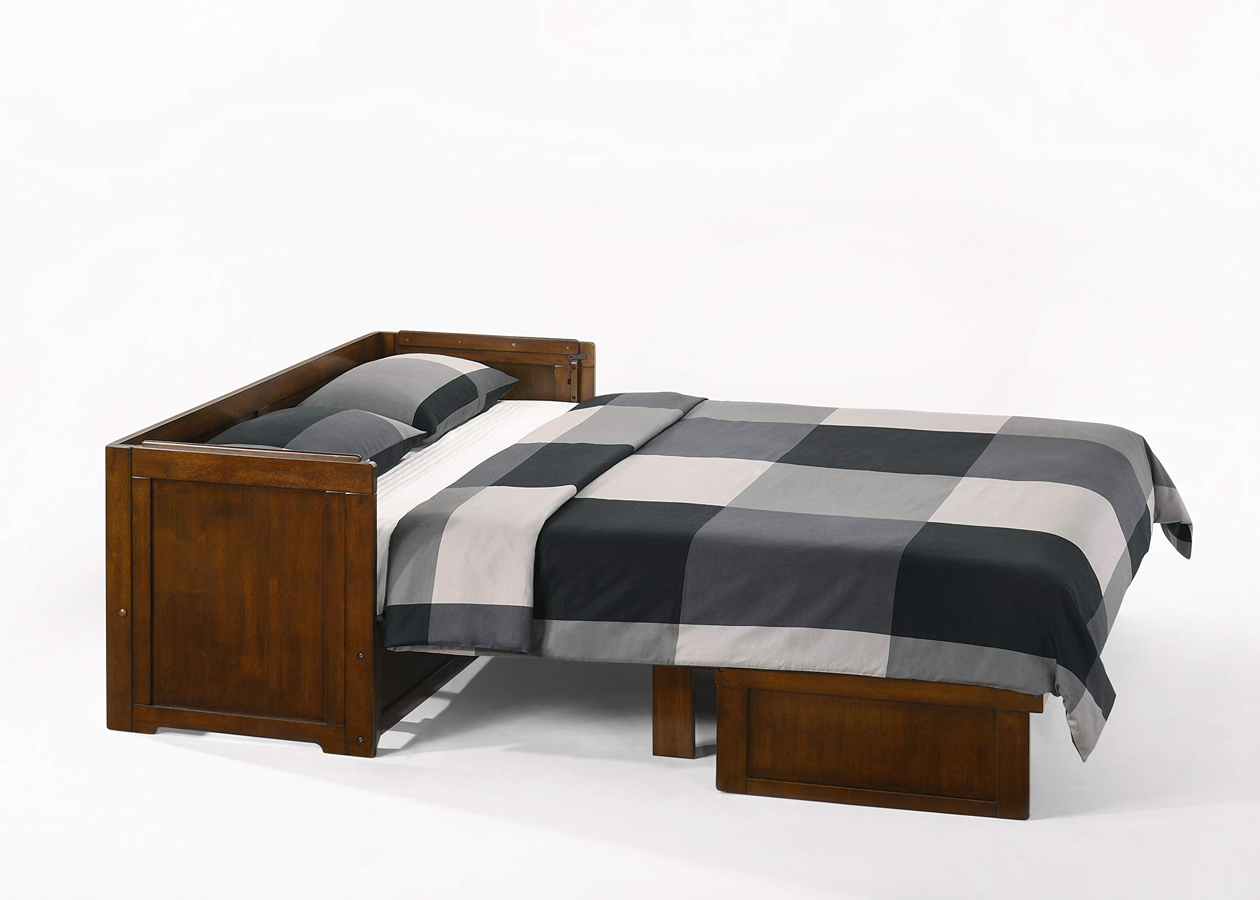 NIGHT & DAY Furniture Murphy Cube Cabinet Bed (Black Walnut, Queen)