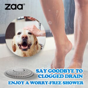 Shower Drain Hair Catcher, 2 Pack Premium Silicone Drain Protector & Shower Drain Cover for Regular Drains of Shower Room, Bathroom, Gray