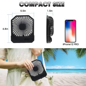 MYMULIKE Battery Operated Small Desk Fan,Portable 3 Speed USB Rechargeable Fan With LED Display， 3000mAh 180° Tilt Folding Personal Fan for Bedroom Home Office Outdoor Trip