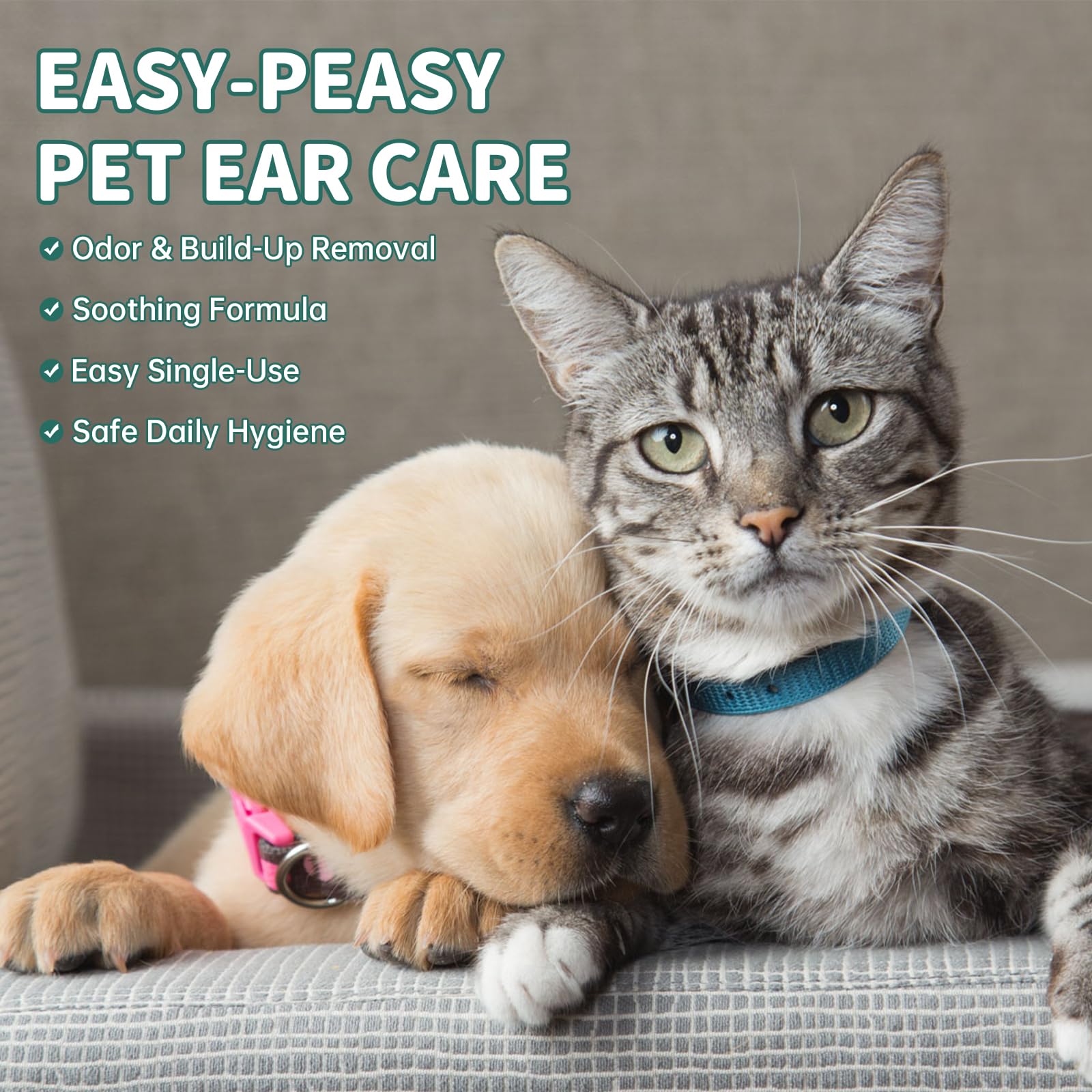 Pet Ear Wipes for Dogs Cats, 200Pcs Pet Ear Cleaner Wipes for Dogs Cats Gently Remove Ear Wax, Dirt Debris - Cleanse, Soothe & Deodorize -Dog Cat Ear Cleaning Wipes Relieve Ear Itching & Inflammation