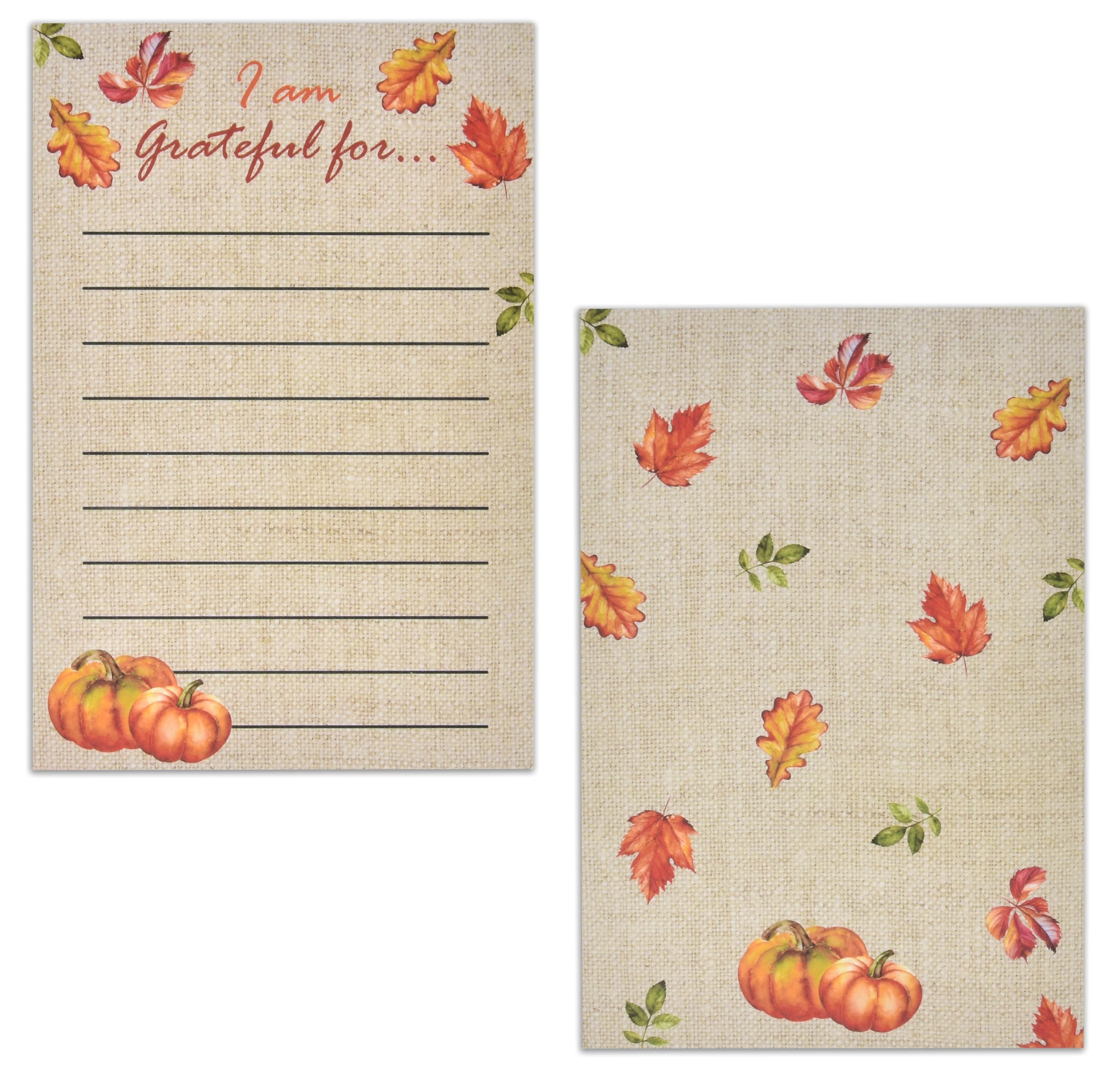 50 Pcs Thanksgiving Table Place Cards Fill in Gratitude Cards Harvest I Am Thankful For Card Autumn Dinner Settings Wedding Fall Party Supplies Decor