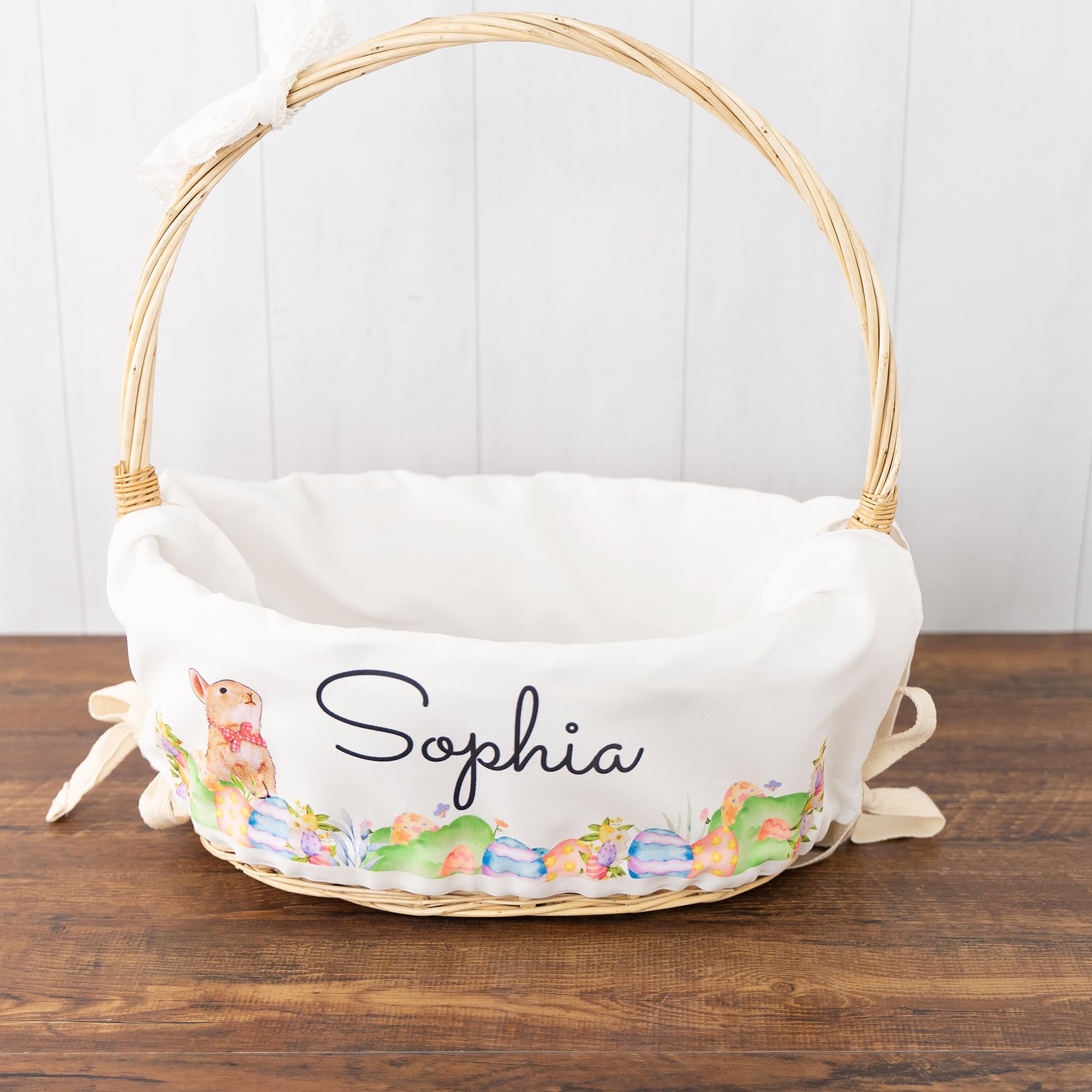 MT WORLD Easter Basket Liner Personalized Peter Rabbit Easter Basket Liner with Name Monogram Bunny Easter Basket Liner Gift for Easter Gift for Easter