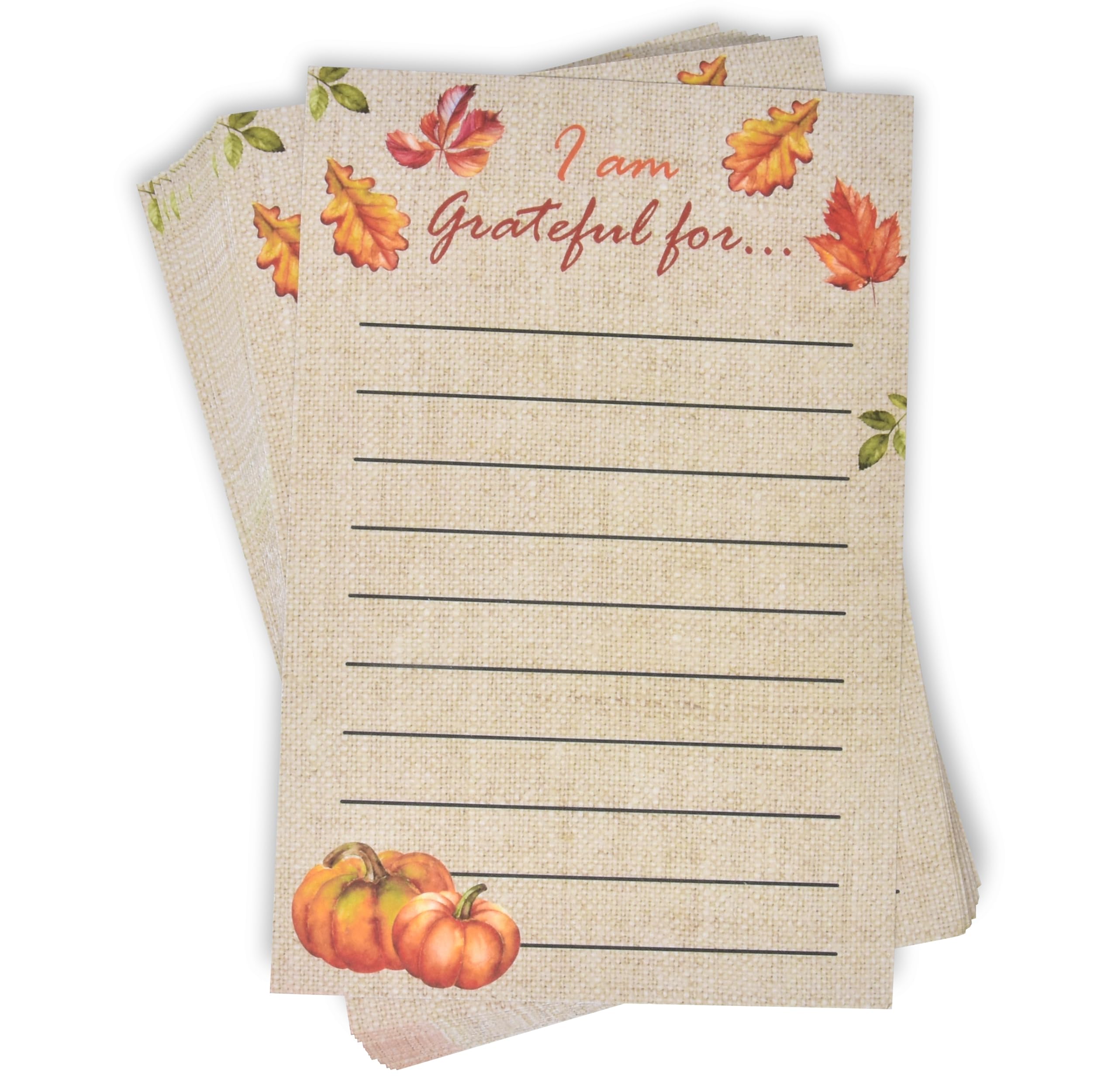 50 Pcs Thanksgiving Table Place Cards Fill in Gratitude Cards Harvest I Am Thankful For Card Autumn Dinner Settings Wedding Fall Party Supplies Decor