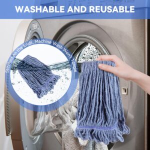 Commercial Heavy Duty Mop Heads Replacement for Rubbermaid: 6 Packs Industrial Wet Mop Head for Floor Cleaning - Cotton Commercial Products Wet Mop Refills