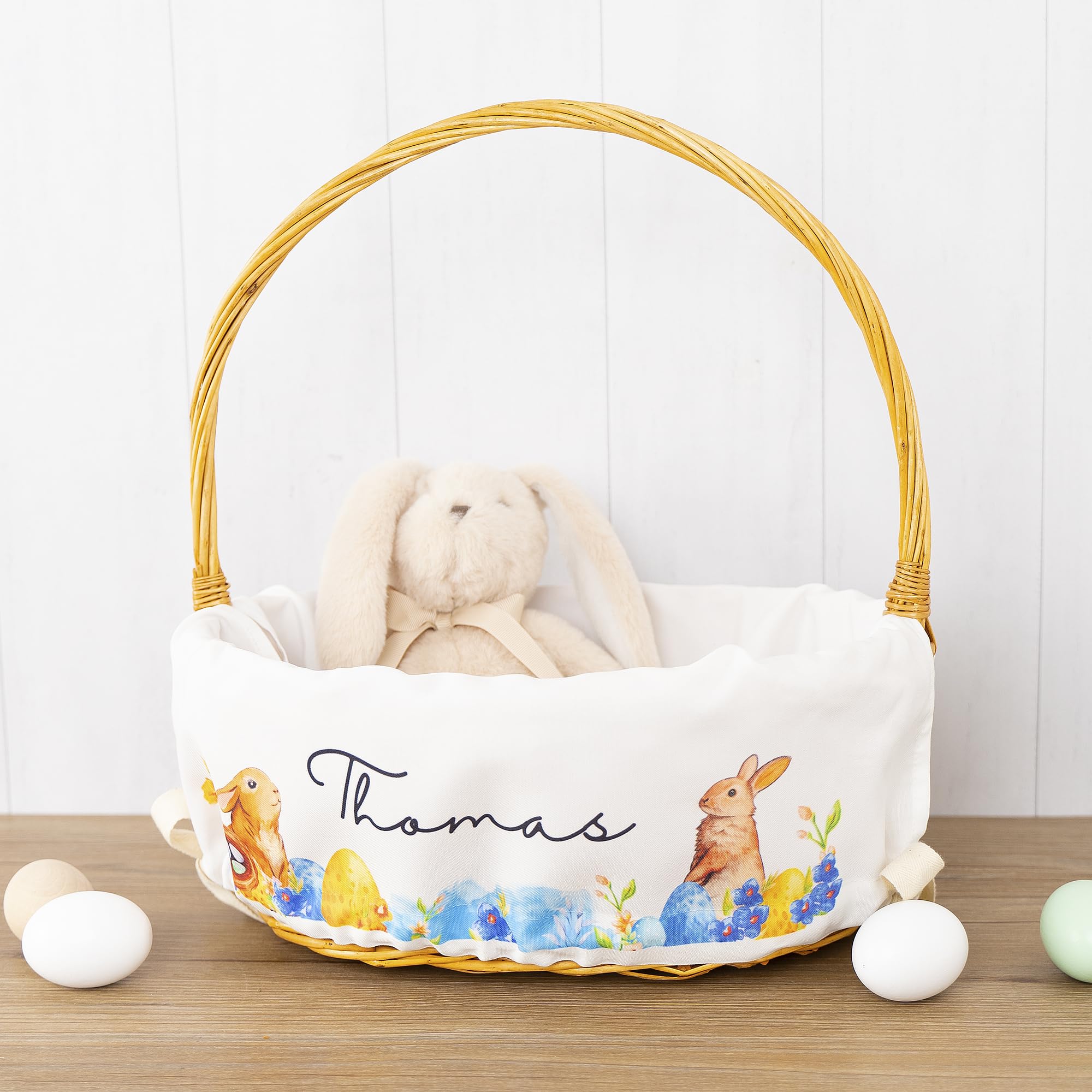 MT WORLD Easter Basket Liner Personalized Peter Rabbit Easter Basket Liner with Name Monogram Bunny Easter Basket Liner Gift for Easter Gift for Easter