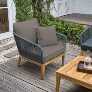 LVTXIII Outdoor Deep Seat Cushion Patio Seat and Back Cushion Set Seasonal Chair Cushion for Dining Arm Chairs, Wicker Chairs and Garden Furniture Decoration, 24"x24"x4", Dark Grey