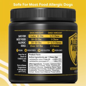 Doc Itchy: Allergy Armor Itch Recovery Probiotic | Dog Chews | Clinical-Strength, Medically Researched | Restore Gut & Skin Health | Effective for Allergy & Itch | Food Allergy Safe | Vegan | 90 Count