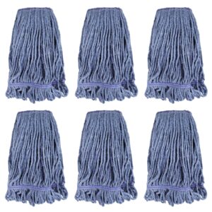 commercial heavy duty mop heads replacement for rubbermaid: 6 packs industrial wet mop head for floor cleaning - cotton commercial products wet mop refills