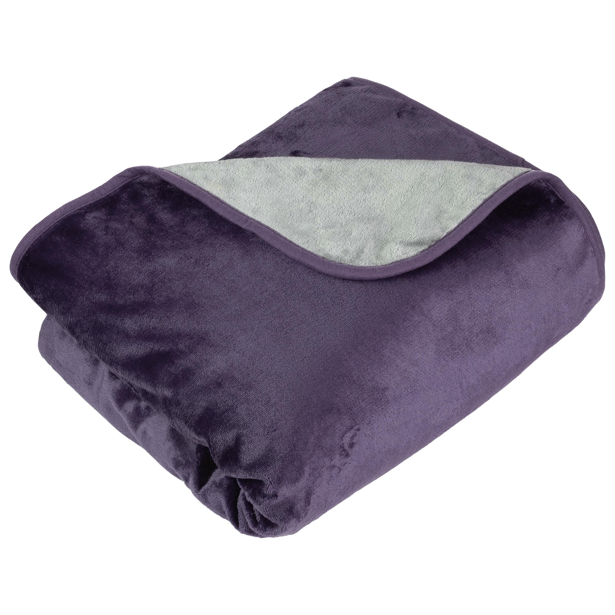 Lavish Home Waterproof Blanket - 80x80 King-Size Blanket for Kids, Pets, and Outdoors - Throw Blanket for Bed, Couch, Chair and Car (Purple)