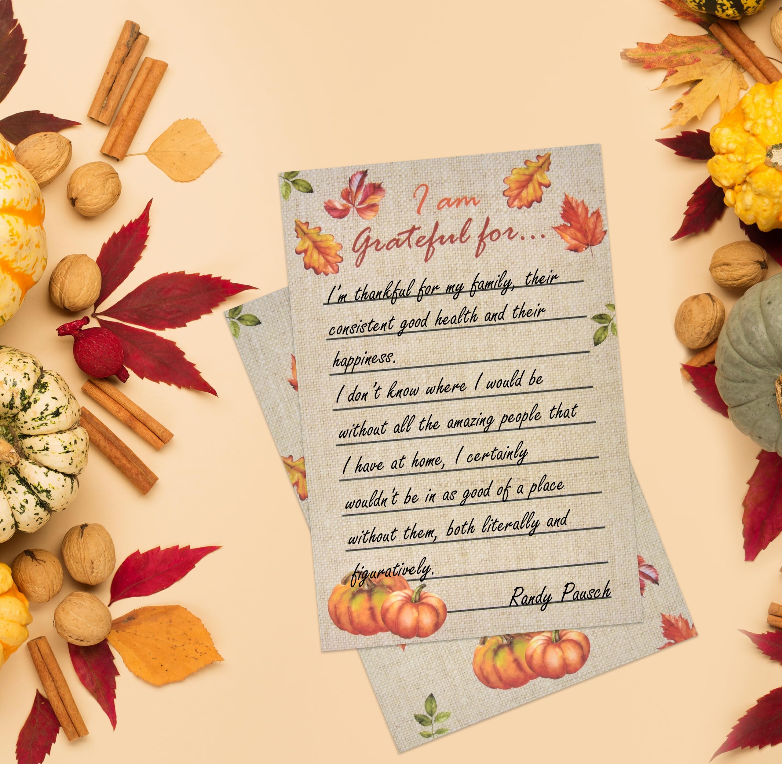 50 Pcs Thanksgiving Table Place Cards Fill in Gratitude Cards Harvest I Am Thankful For Card Autumn Dinner Settings Wedding Fall Party Supplies Decor