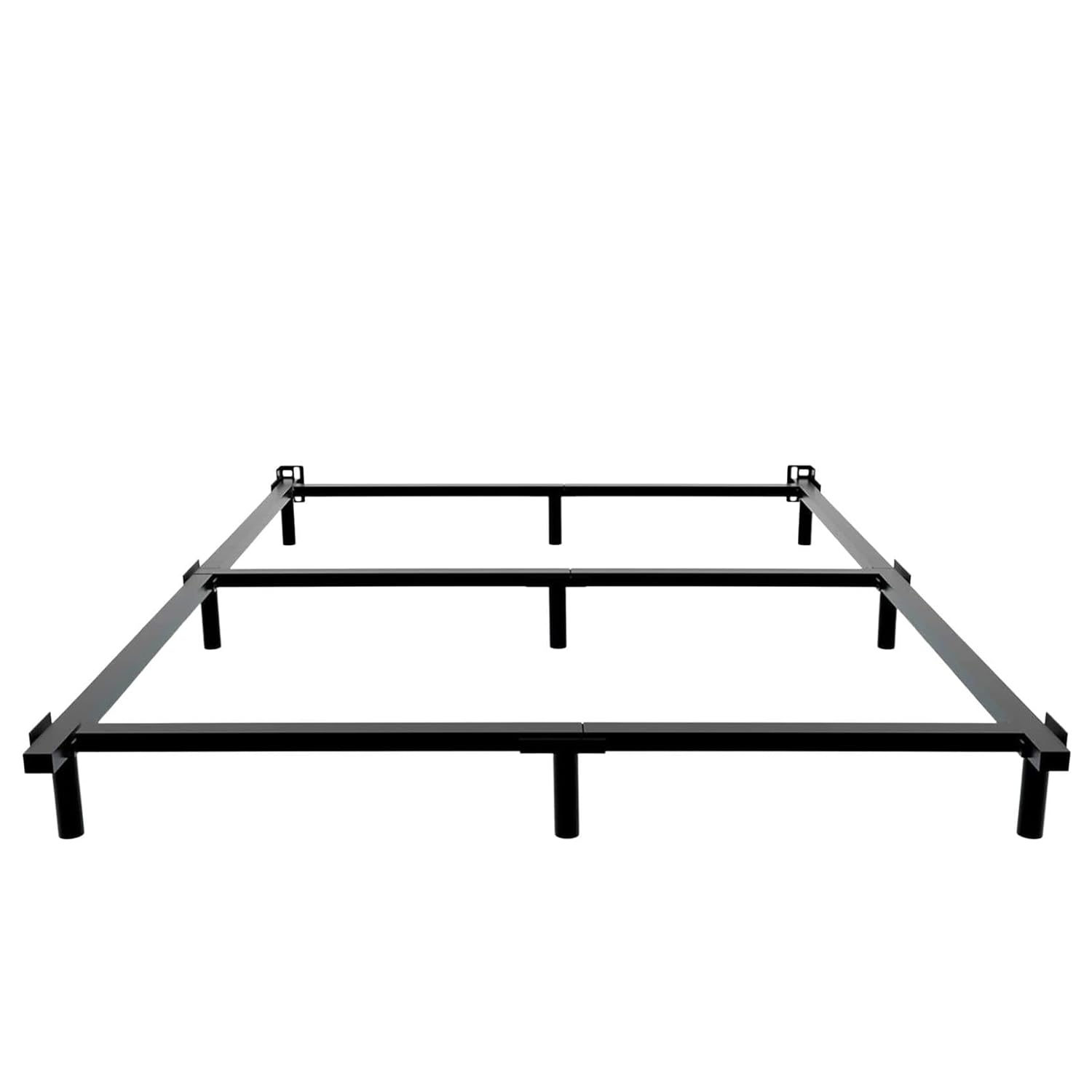 VTWAZAST Queen Size Bed Frame, 7 Inch Metal Heavy Duty Base for Box Spring, 9-Leg Support, Non-Slip, Noise-Free, Easy Assembly, Black