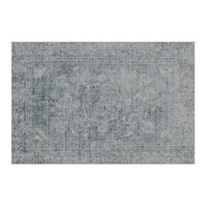 vinyl rug | caroline (057887ua) | vinyl floor mat | vinyl floor covering | vinyl carpet | vintage | decorative | waterproof | eco-friendly | non-slip | blue | 2'x3'