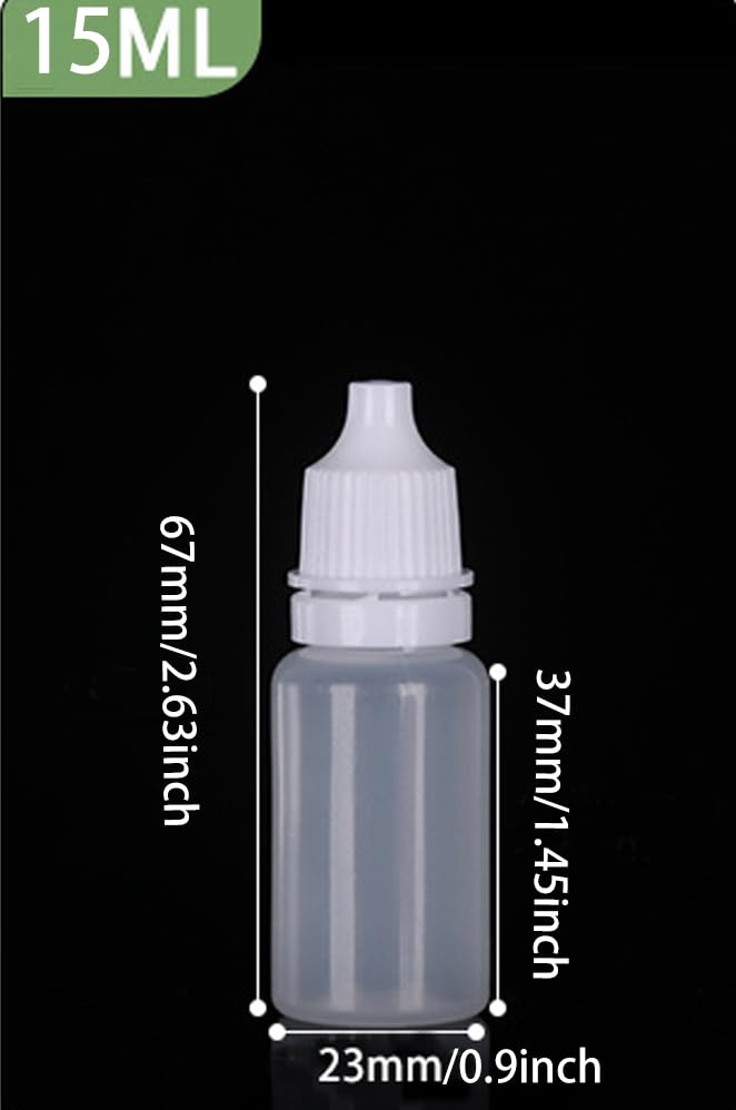 NaYiissi 10 pieces 15ml Plastic Dropper Bottle with Childproof Cap, Portable Squeezable Eye dropper Containers Great for Solvents, Light oils, Saline, etc