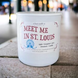 St. Louis Candle Co | Scented Candle | 8 oz | glass container with metal lid | gift boxed | coconut soy wax | home decor | bathroom decor | long-lasting | made in the U.S.A. (Meet Me in St. Louis)