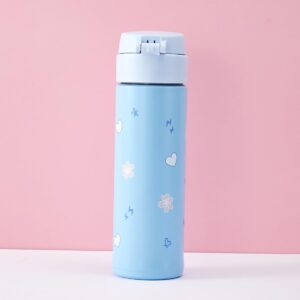 MINISO Disney Lilo and Stitch Insulated Bottle 420ml Stainless Steel Water Bottle Leak-Proof with Locking Spout Cover Hot or Cold Water for Travel Sport