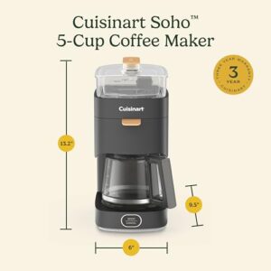 CUISINART Soho™ 5-Cup Coffee Maker, 800 watts, Black, DCC-5BK