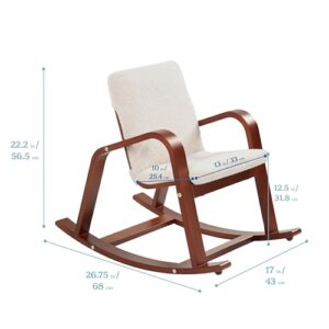 ECR4Kids Bentwood Rocking Chair with Cushion, Kids Furniture, Dark Walnut