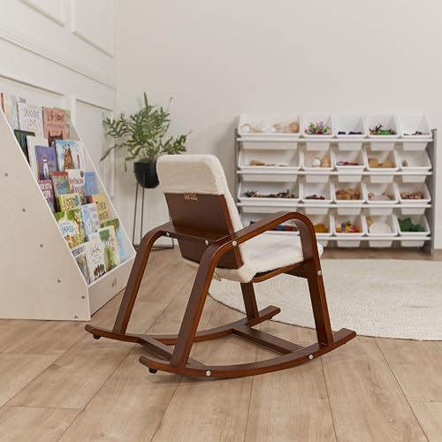 ECR4Kids Bentwood Rocking Chair with Cushion, Kids Furniture, Dark Walnut