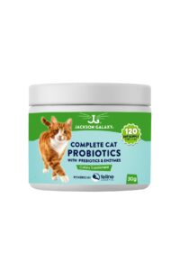 complete cat probiotics with prebiotics & enzymes by jackson galaxy - digestion support, immune support dietary supplement - made in the usa