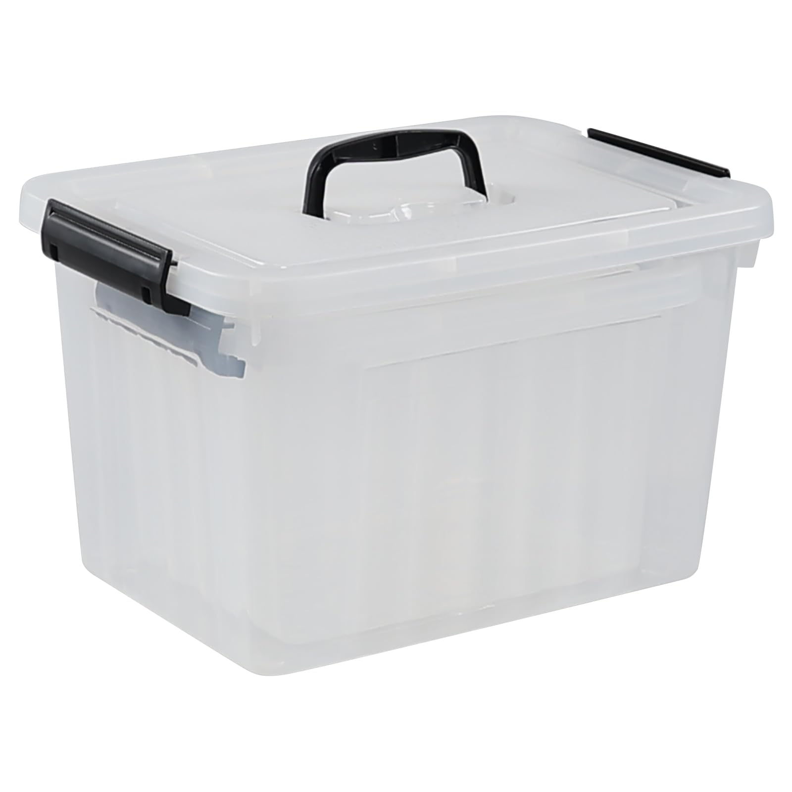 Aninhao 12 Quart & 6 Quart Clear Plastic Storage Bins, Latching Storage Box Bin with Handle, 2 Packs