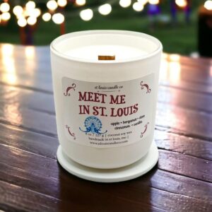 St. Louis Candle Co | Scented Candle | 8 oz | glass container with metal lid | gift boxed | coconut soy wax | home decor | bathroom decor | long-lasting | made in the U.S.A. (Meet Me in St. Louis)