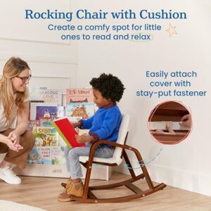 ECR4Kids Bentwood Rocking Chair with Cushion, Kids Furniture, Dark Walnut