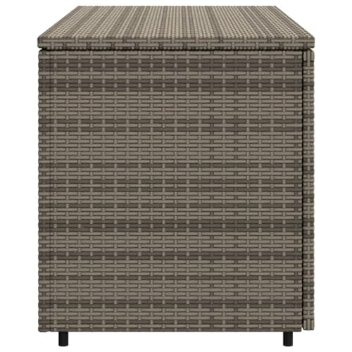 loibinfen Outdoor Wicker Storage Box, Rattan Deck Box Double Openable Door with Lid and Separate Storage Shelf for Patio, Garden Tools, Pools & Sports Equipment, Gray 43.3"x21.7"x23.8", -108