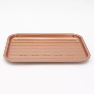 Generic Gold Coast Non-Stick 2 Piece 13.5"" x 9.5"" x 1"" Roaster Broiler Pan Set, Copper