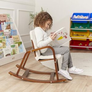 ECR4Kids Bentwood Rocking Chair with Cushion, Kids Furniture, Dark Walnut