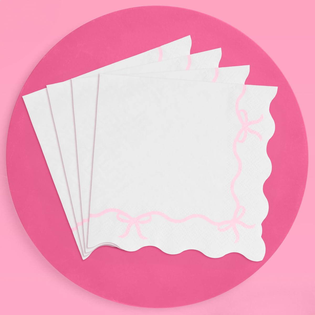 xo, Fetti Bow Pink Napkins - 3-ply, 25 pcs | Bachelorette Decorations, Bow Theme Birthday Party, Bridal Engagement Decor, Coquette Cute Supplies, Girl Baby Shower Tableware, Tea Bday Ribbon Decor