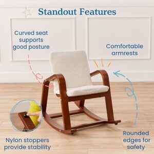 ECR4Kids Bentwood Rocking Chair with Cushion, Kids Furniture, Dark Walnut