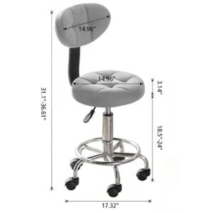 HDHNBA Modern Office Desk Chair Rolling Stool Computer Chair with Low Back Height Adjustable Work Home Salon Drafting Swivel Task Chair with Footrest