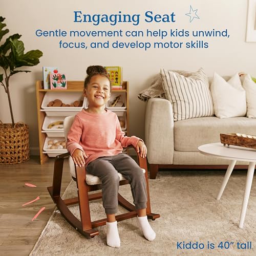 ECR4Kids Bentwood Rocking Chair with Cushion, Kids Furniture, Dark Walnut