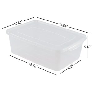 Aninhao 14 Quart Clear Storage Bins 4 Packs, Plastic Latching Storage Container Box with Lid