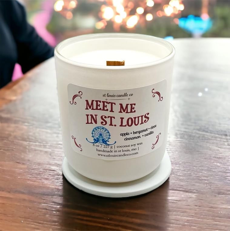 St. Louis Candle Co | Scented Candle | 8 oz | glass container with metal lid | gift boxed | coconut soy wax | home decor | bathroom decor | long-lasting | made in the U.S.A. (Meet Me in St. Louis)