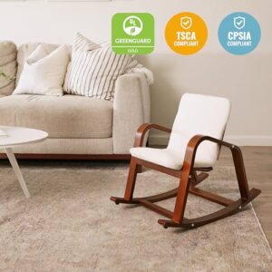 ECR4Kids Bentwood Rocking Chair with Cushion, Kids Furniture, Dark Walnut