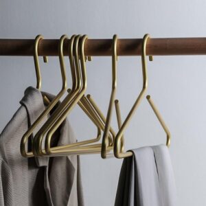 Premium Matte Gold Aluminum Coat Hangers 10 Piece Set, 16.5” Extra Smooth & Durable Metal Shirt Dress Hanger,Aluminum Alloy Hanger,Clothing Support,Clothing Hang