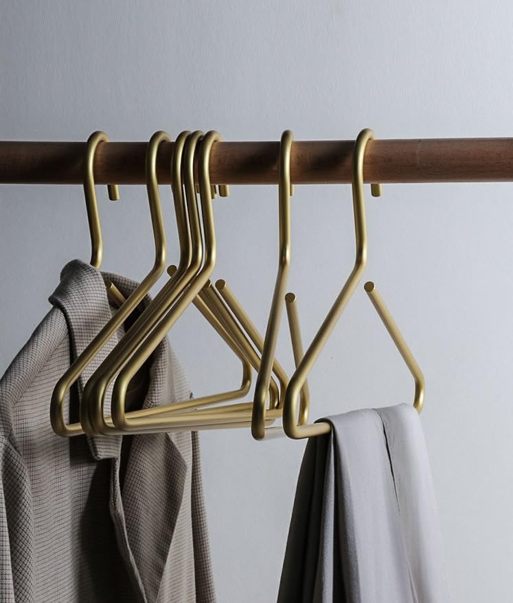 Premium Matte Gold Aluminum Coat Hangers 10 Piece Set, 16.5” Extra Smooth & Durable Metal Shirt Dress Hanger,Aluminum Alloy Hanger,Clothing Support,Clothing Hang