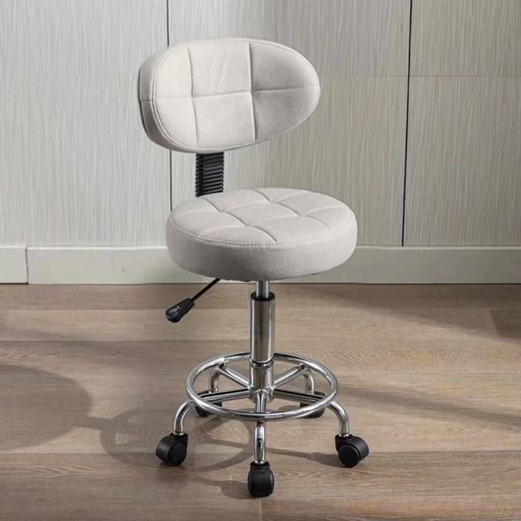 HDHNBA Modern Office Desk Chair Rolling Stool Computer Chair with Low Back Height Adjustable Work Home Salon Drafting Swivel Task Chair with Footrest