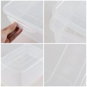 Aninhao 14 Quart Clear Storage Bins 4 Packs, Plastic Latching Storage Container Box with Lid